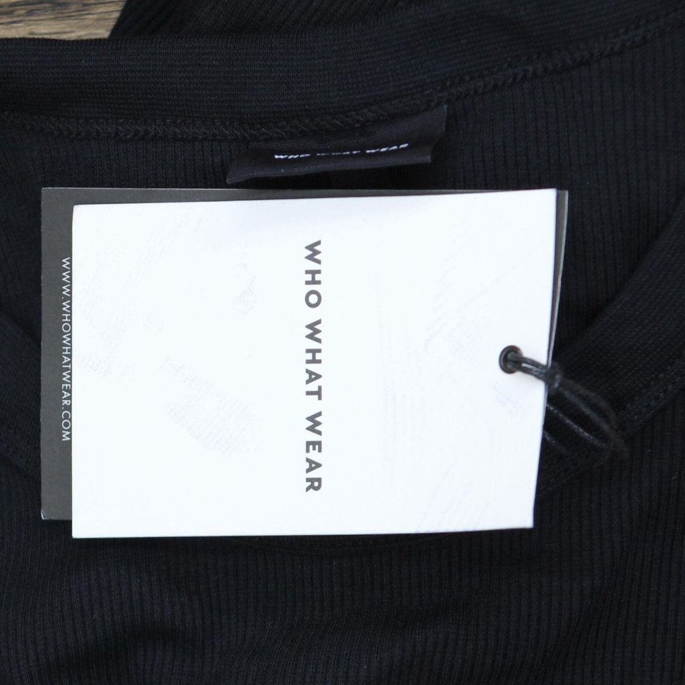 NWT Who What Wear Women's Sleeveless Racer Dress 79365618 M Black - Picture 3 of 6